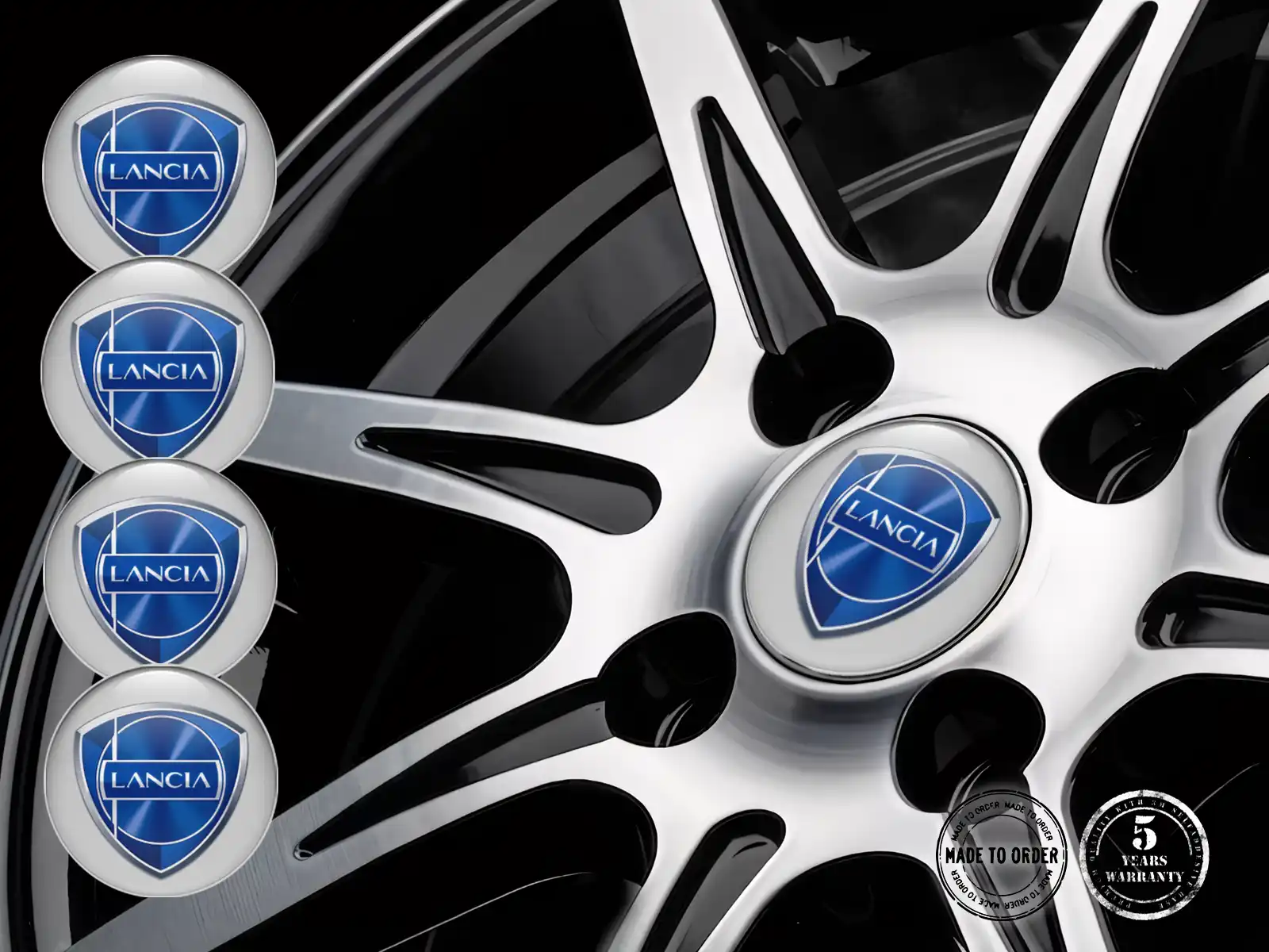Lancia Calcomanía de Aro Estilo Edición de Cúpula Premium